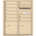 Florence Mfg Co Florence Versatile 4C Mailbox 4CADD-10, 37-1/4"H, 10 Mailboxes, 2 Parcel, Front Loading, Beige, USPS 4CADD-10SD